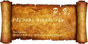 Páhoki Viktória névjegykártya